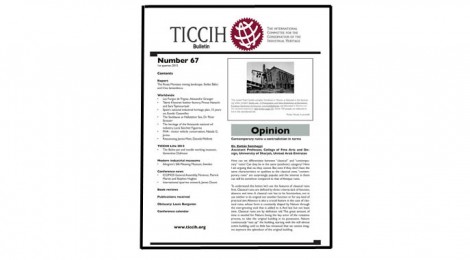 TICCIH Bulletin 67, 1st quarter, 2015 has been published