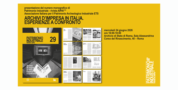 Presentation of Issue 29 of the Journal Patrimonio Industriale